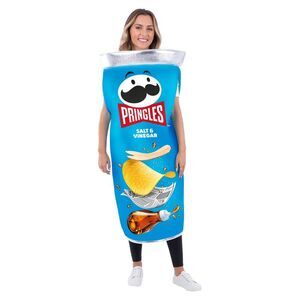 Pringles Unisex Adult Salt & Vinegar Can Costume / Blue